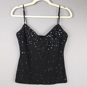 BCBG Size M Sequin Embellished Cami Tank Y2K Going Out Whimsigoth Bling Sparkle